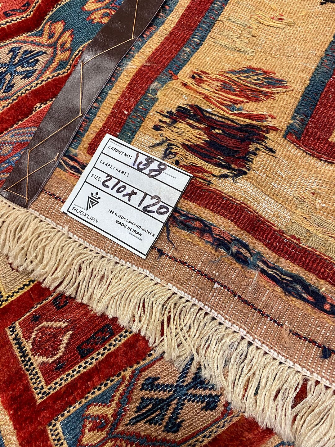 2.1x1.2M Blouchi Handmade Kilim rug - Image 9