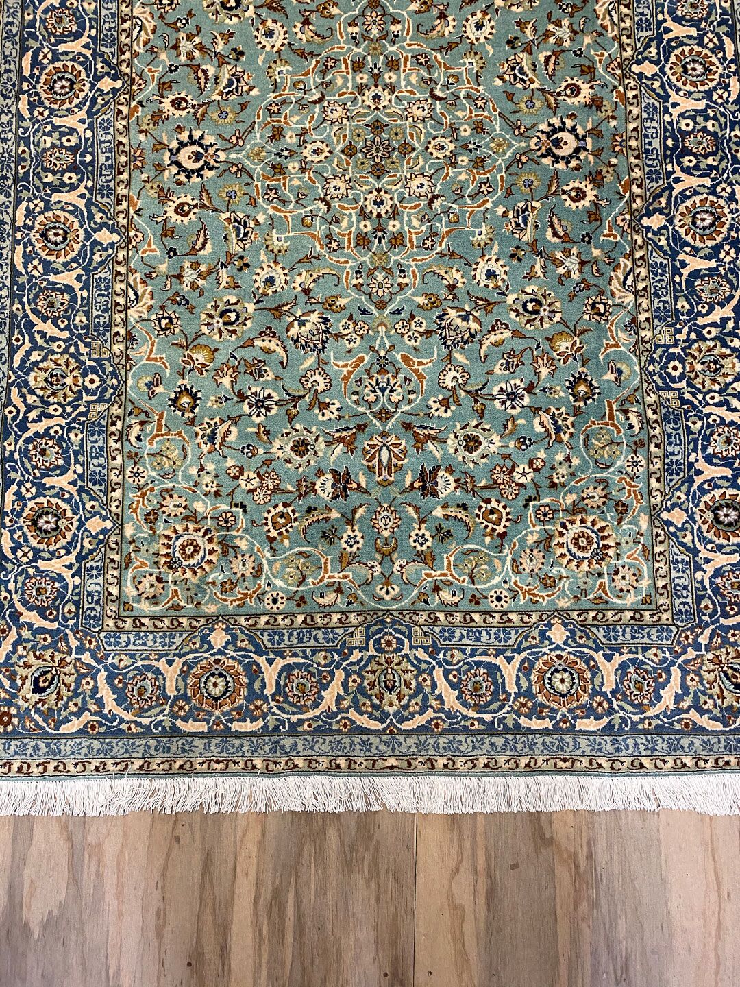 2.1x1.4M Antique Pistachio Tone Persian Kashan Rug - Image 2