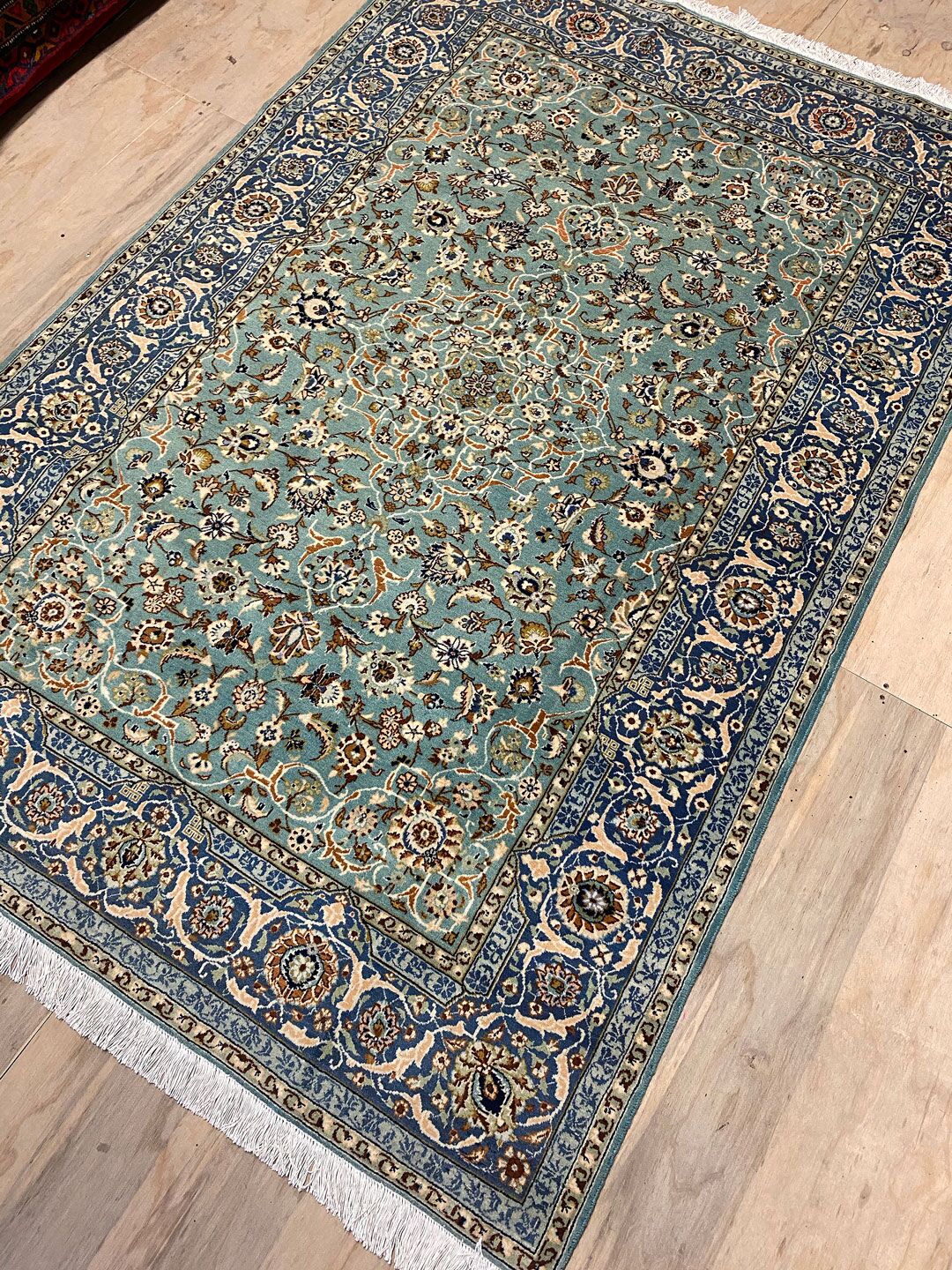 2.1x1.4M Antique Pistachio Tone Persian Kashan Rug - Image 3