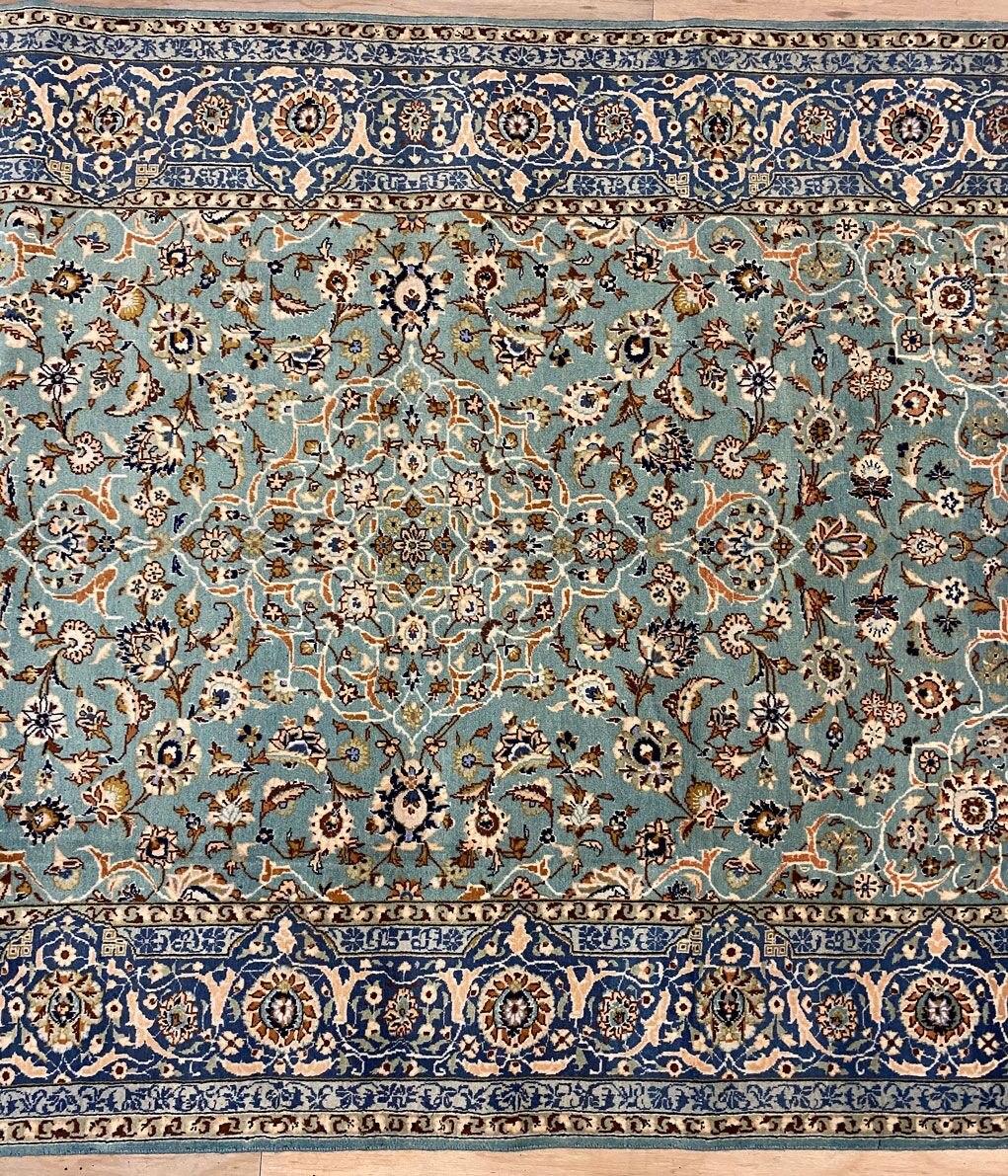 2.1x1.4M Antique Pistachio Tone Persian Kashan Rug - Image 4