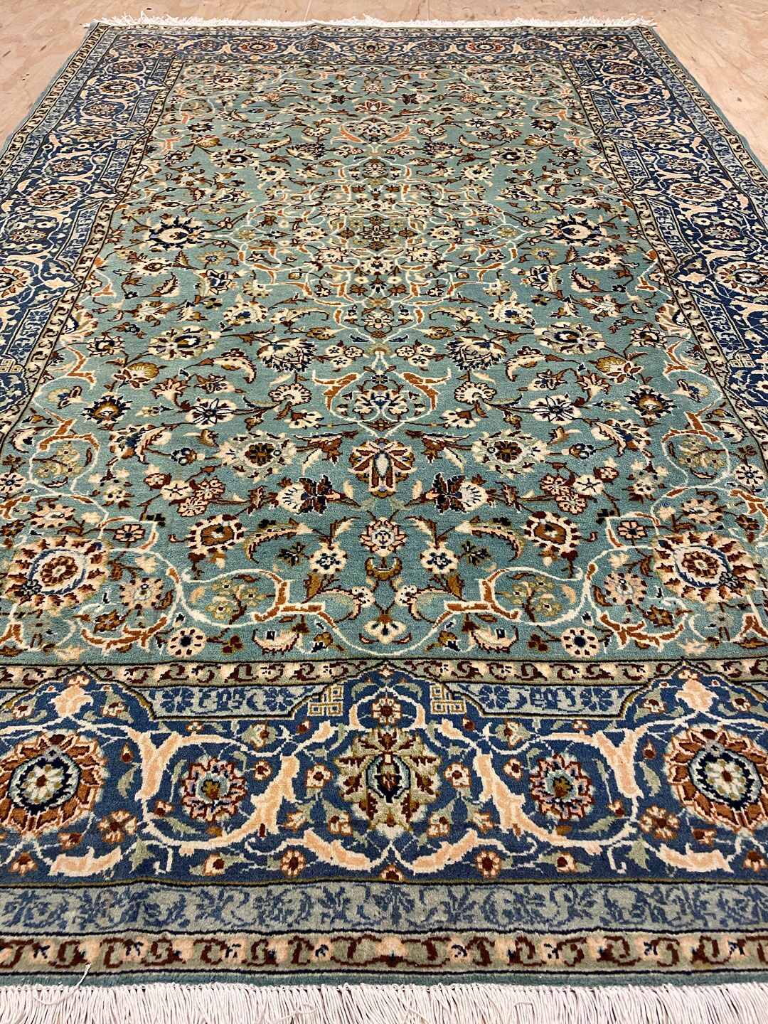 2.1x1.4M Antique Pistachio Tone Persian Kashan Rug - Image 5