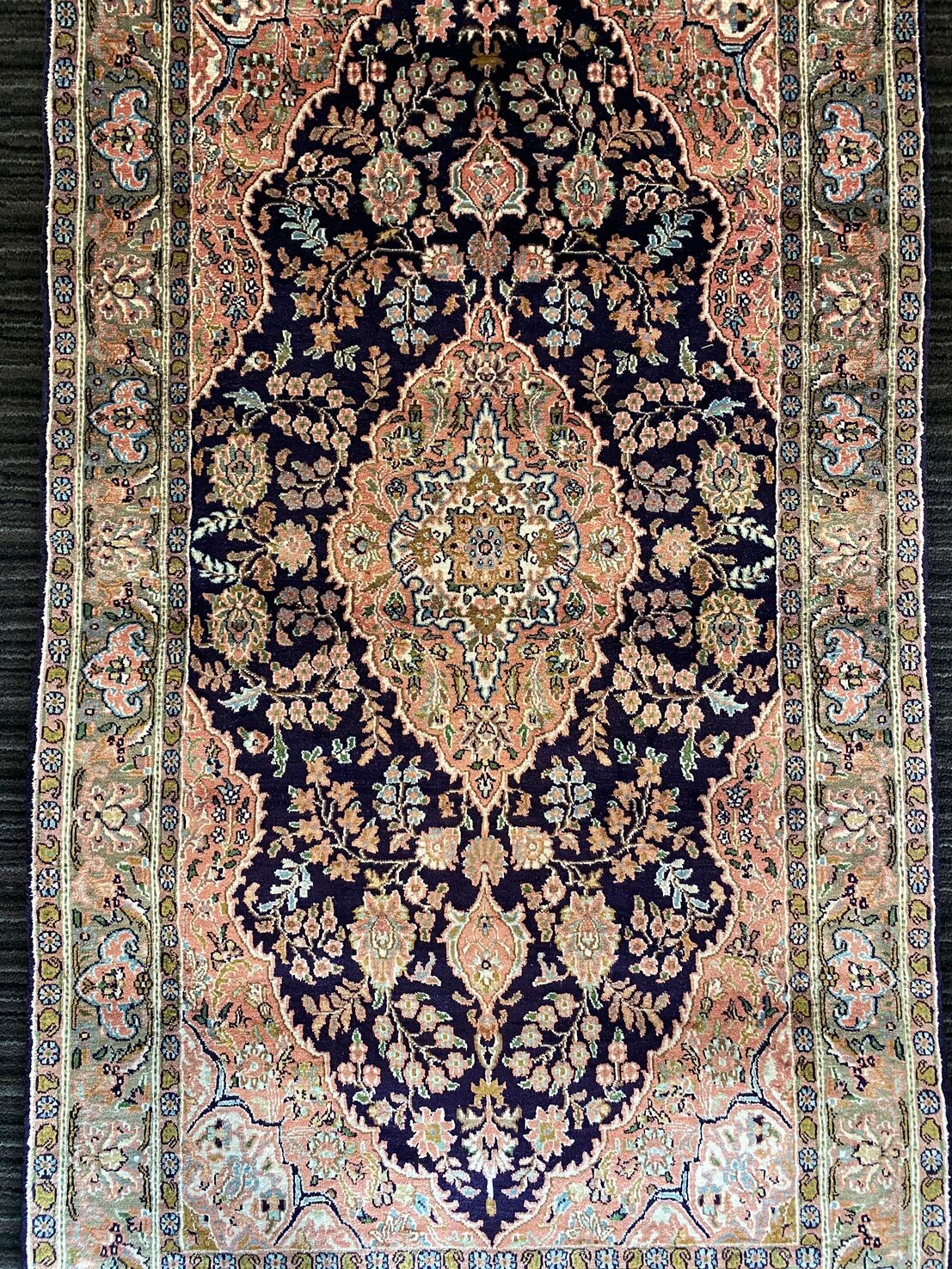 1.7x1M Pure Silk Qom Persian Rug