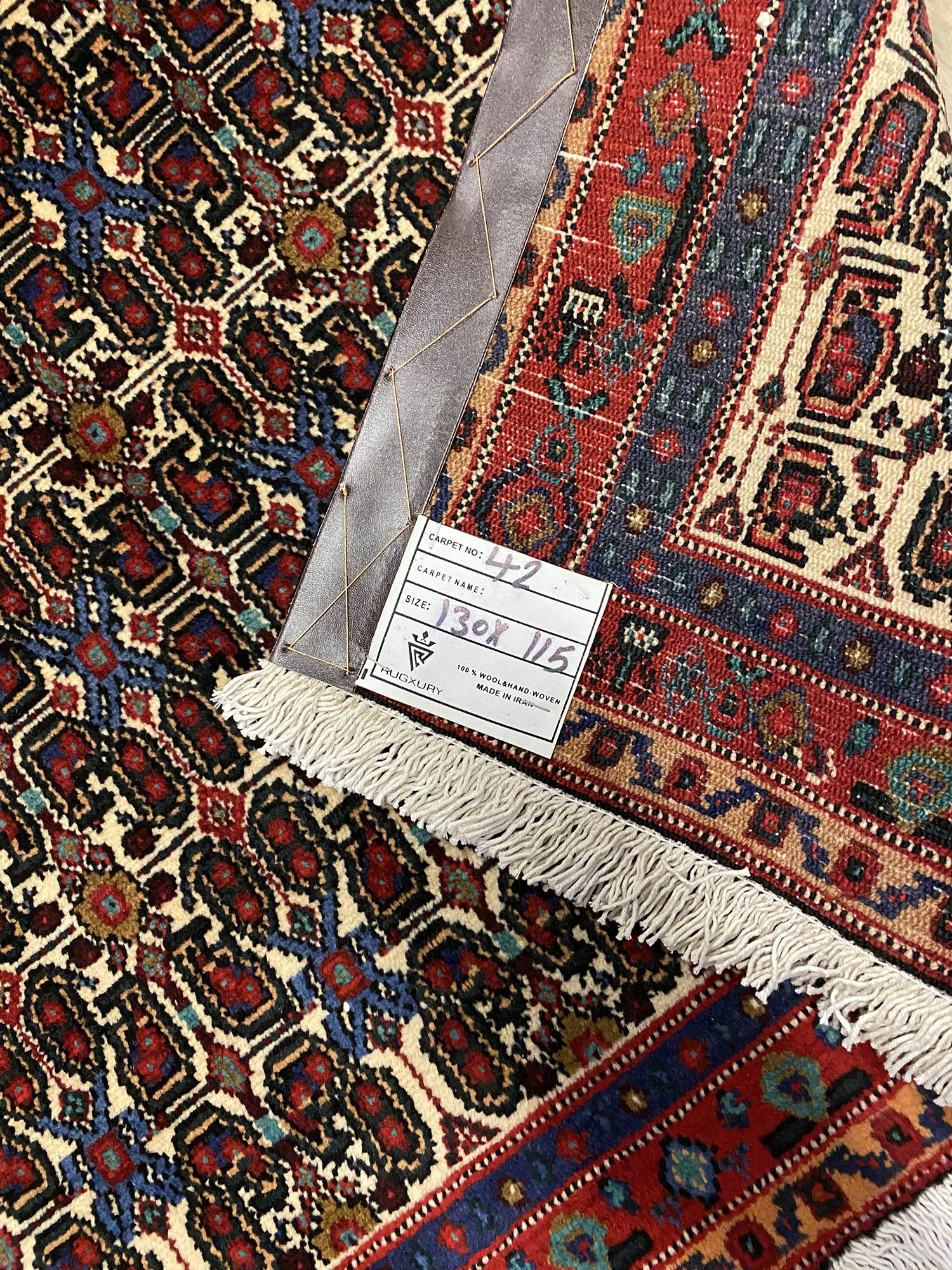 1.3x1.1M Kurdish Sanandaj Rug (Mahi) - Image 2