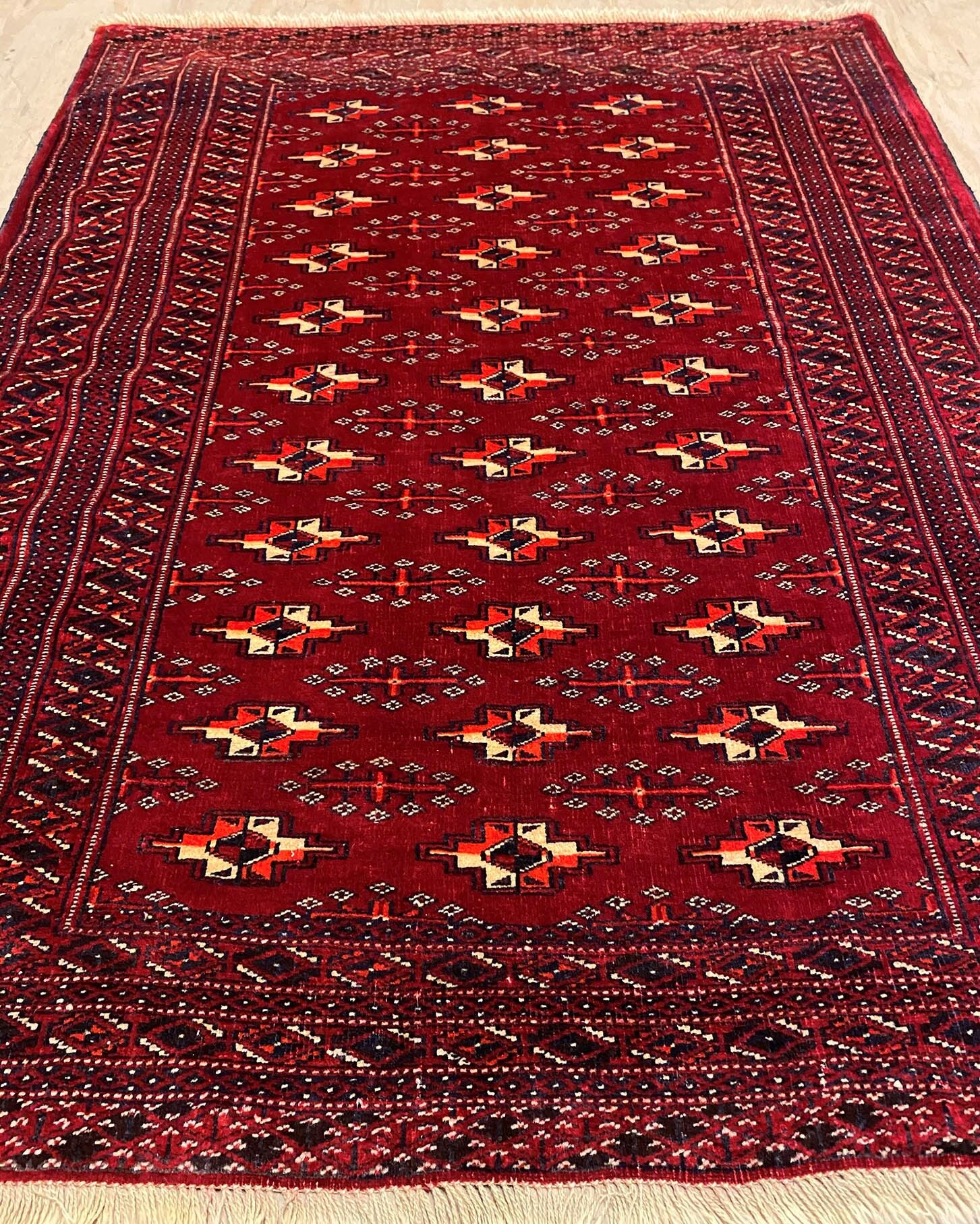 1.6x1.2M Persian Turkaman Rug (Bokhara) - Image 2