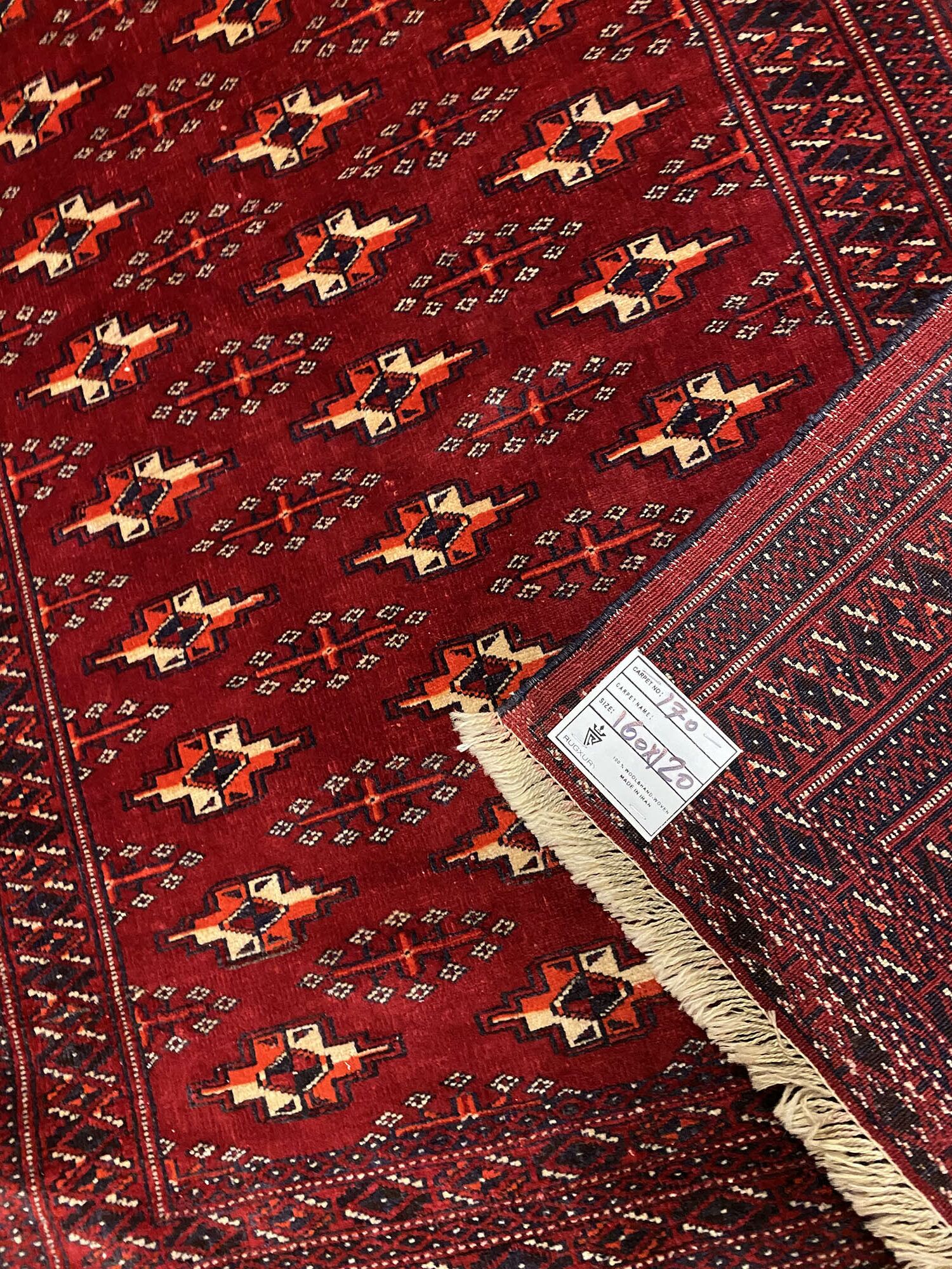 1.6x1.2M Persian Turkaman Rug (Bokhara) - Image 5