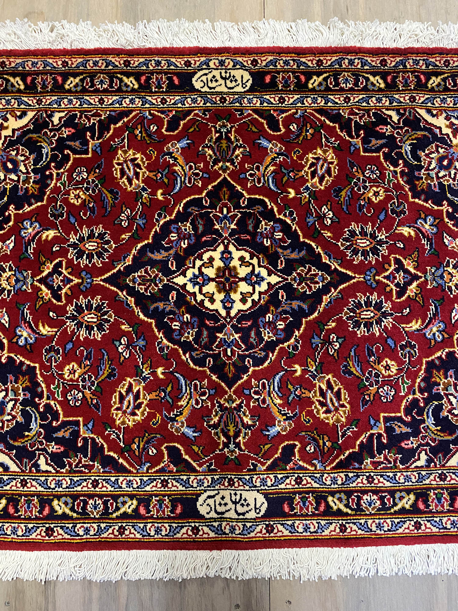 1x0.7M Royal Signed Kashan Persian Rug - Image 4