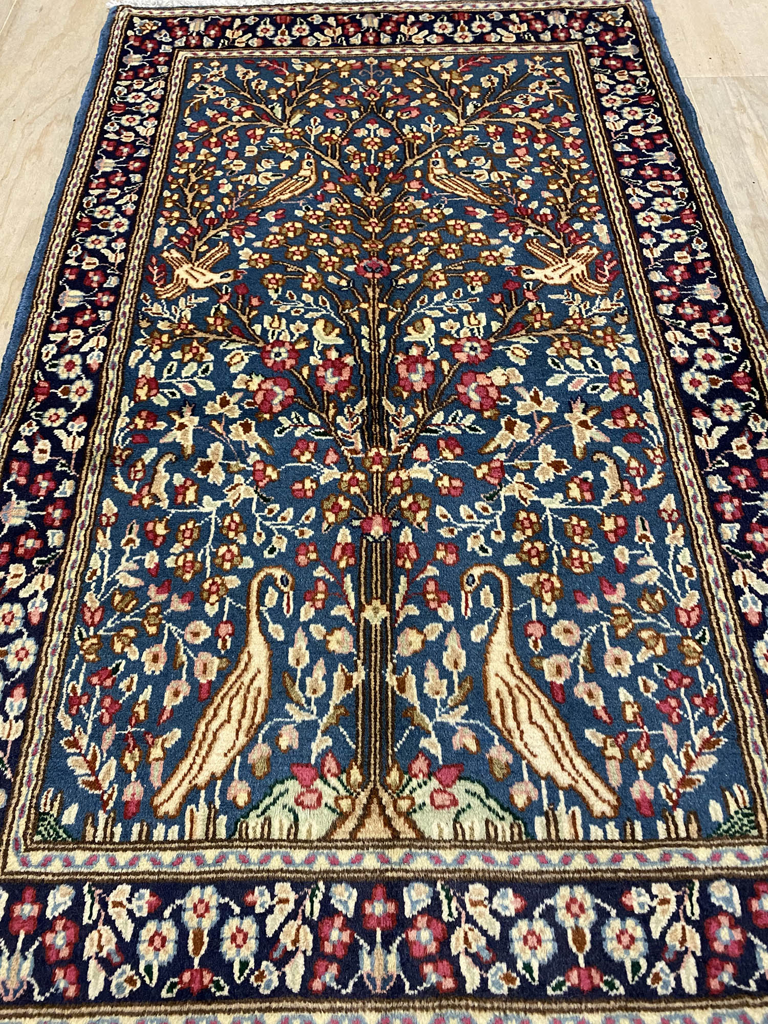 1.4x0.9M Tree Of Life Persian Kerman Rug - Image 5