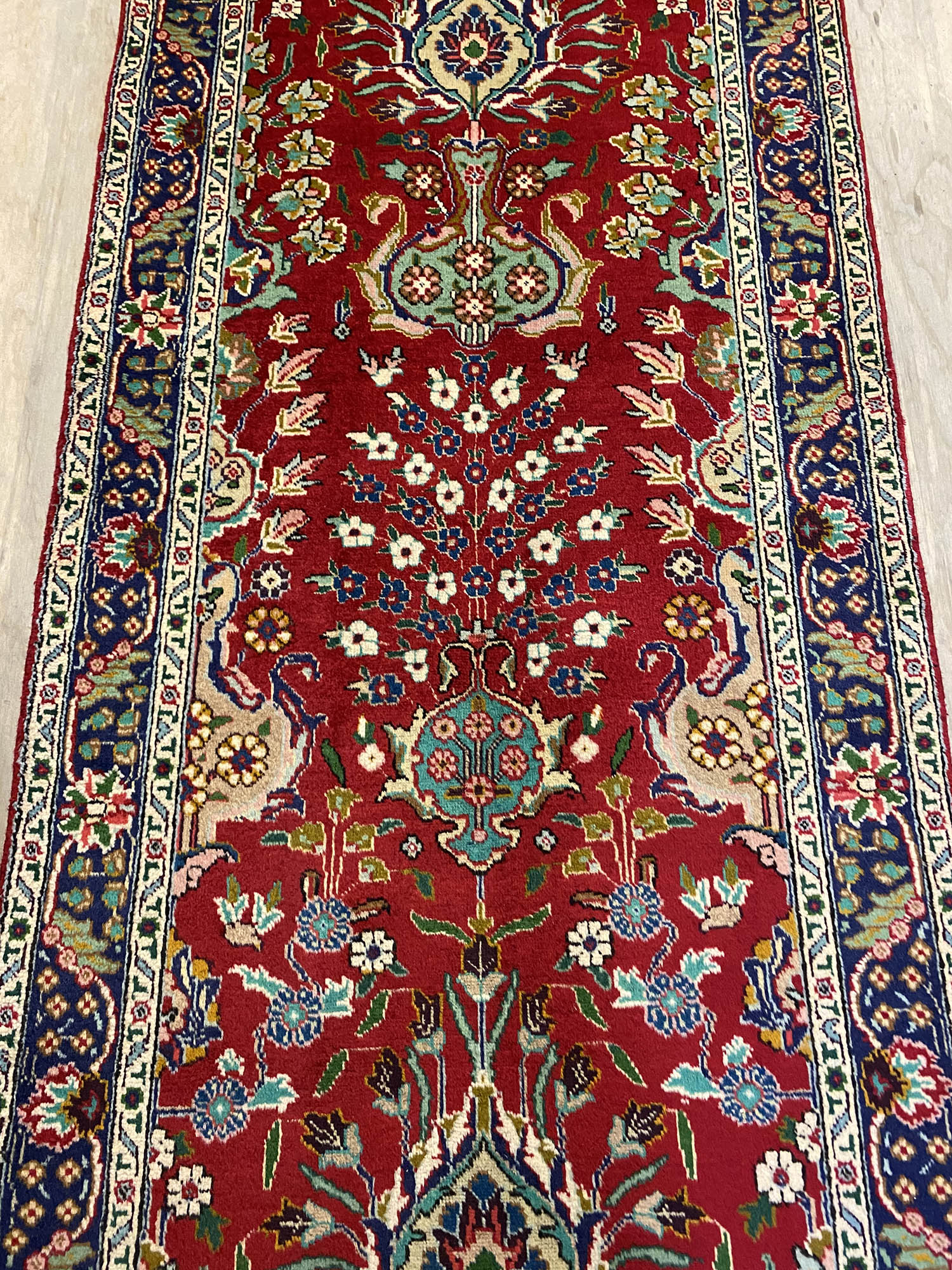 4.5M Vase Design Tabriz Persian Runner
