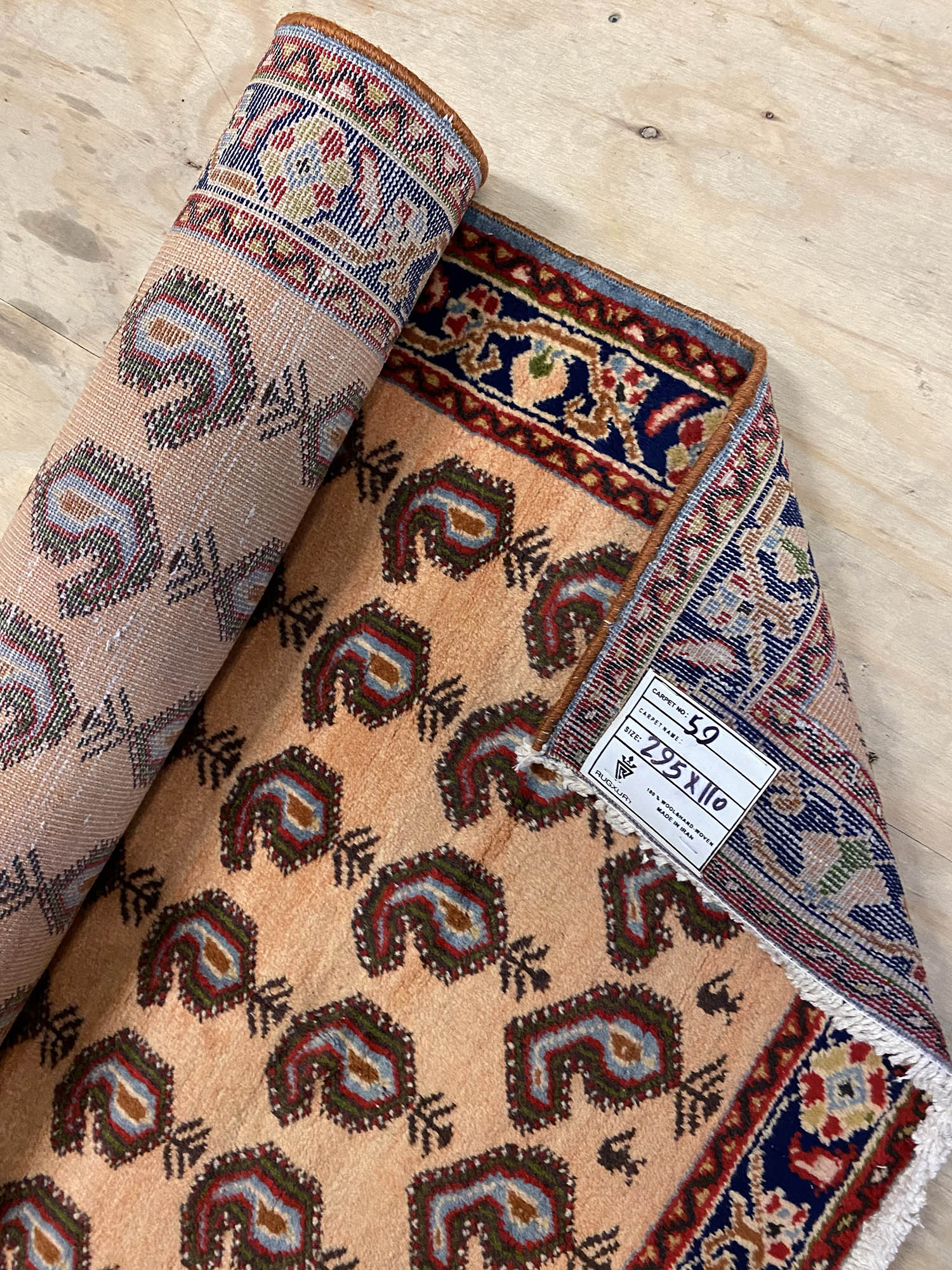 3x1.1M Persian Hamadan Paisley Design (Boteh) - Image 8