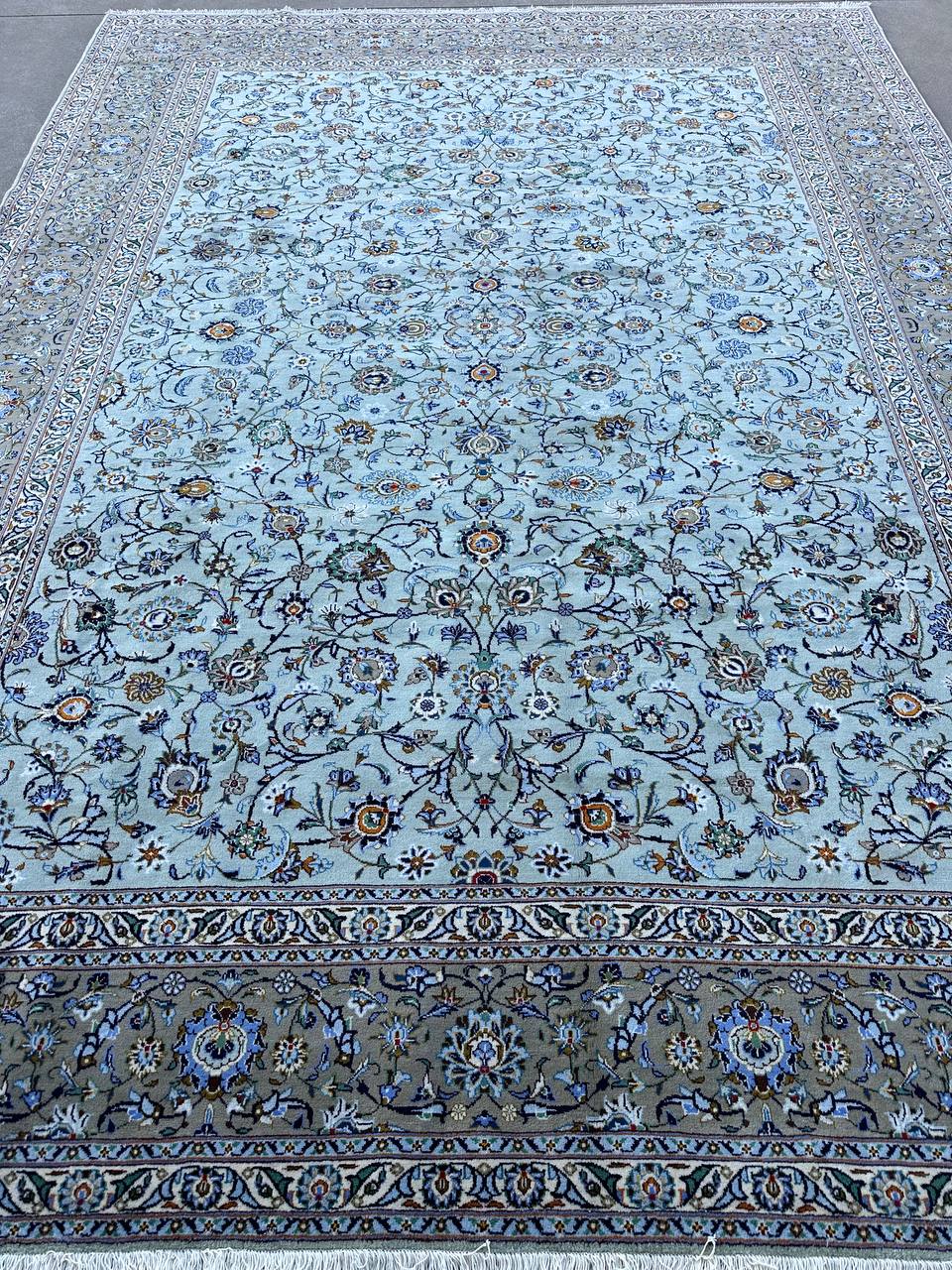 green kashan rug