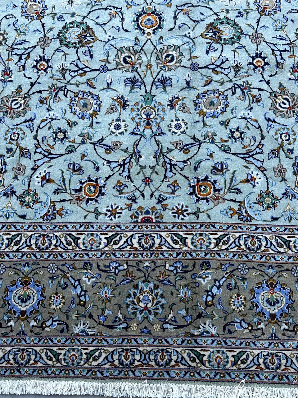 4x3M Superb Pistachio Tone Persian Kashan Rug - Image 8