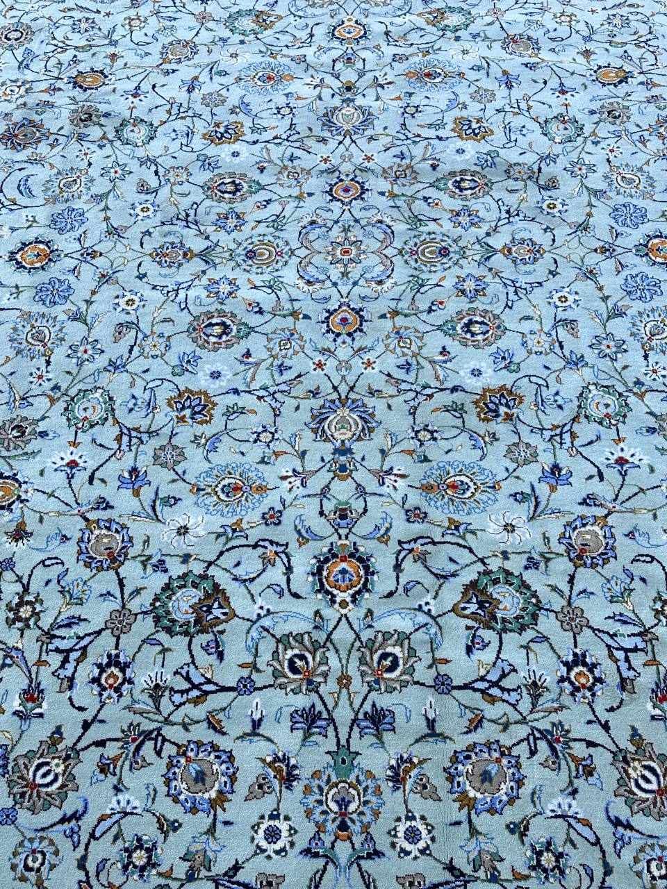 4x3M Superb Pistachio Tone Persian Kashan Rug - Image 7