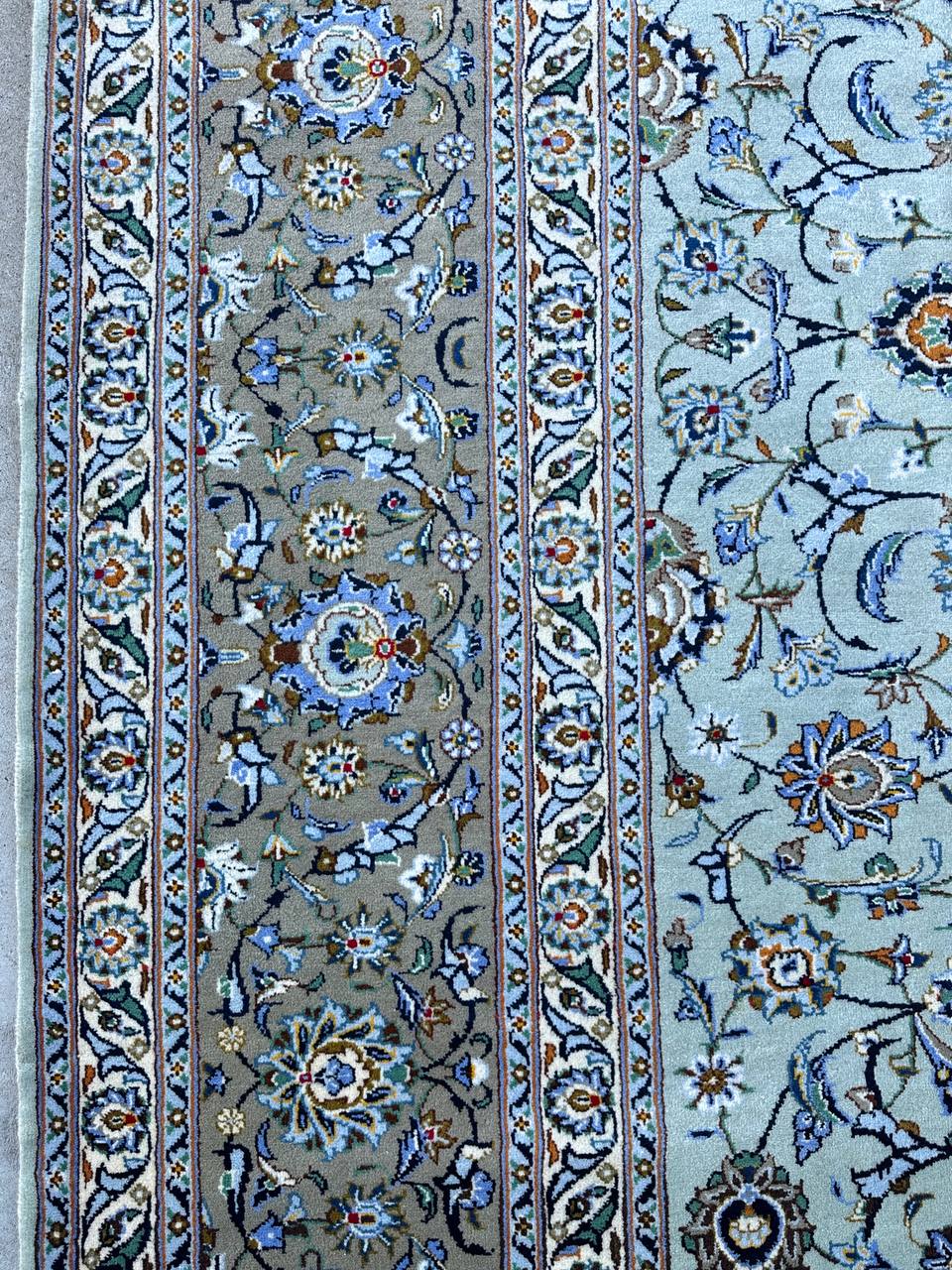 4x3M Superb Pistachio Tone Persian Kashan Rug - Image 6