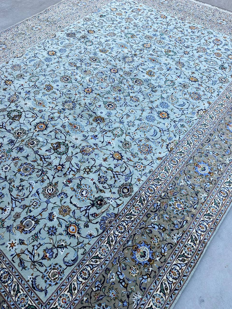 4x3M Superb Pistachio Tone Persian Kashan Rug - Image 5