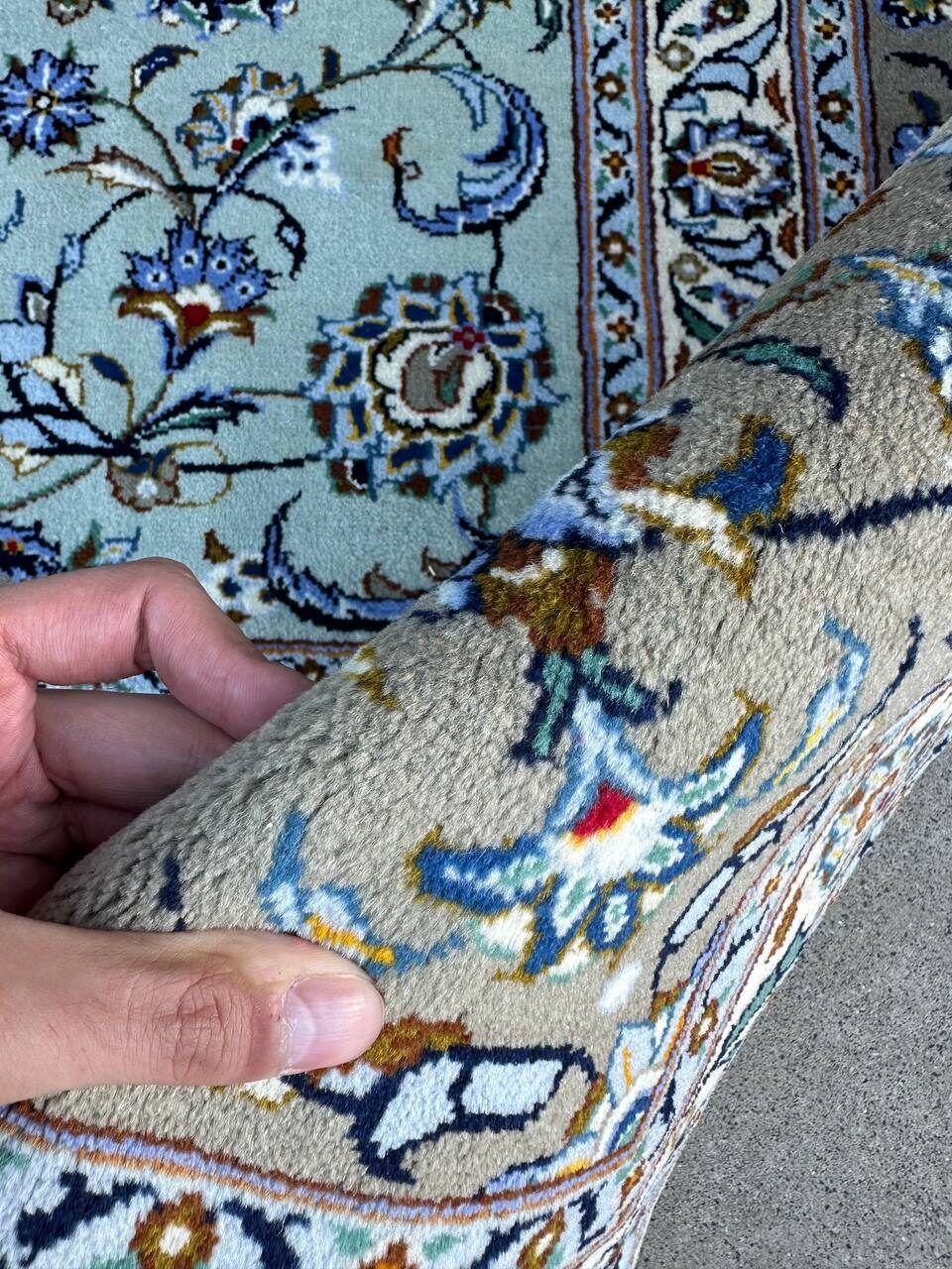 4x3M Superb Pistachio Tone Persian Kashan Rug - Image 11