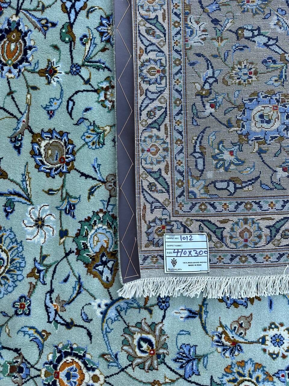 4x3M Superb Pistachio Tone Persian Kashan Rug - Image 12