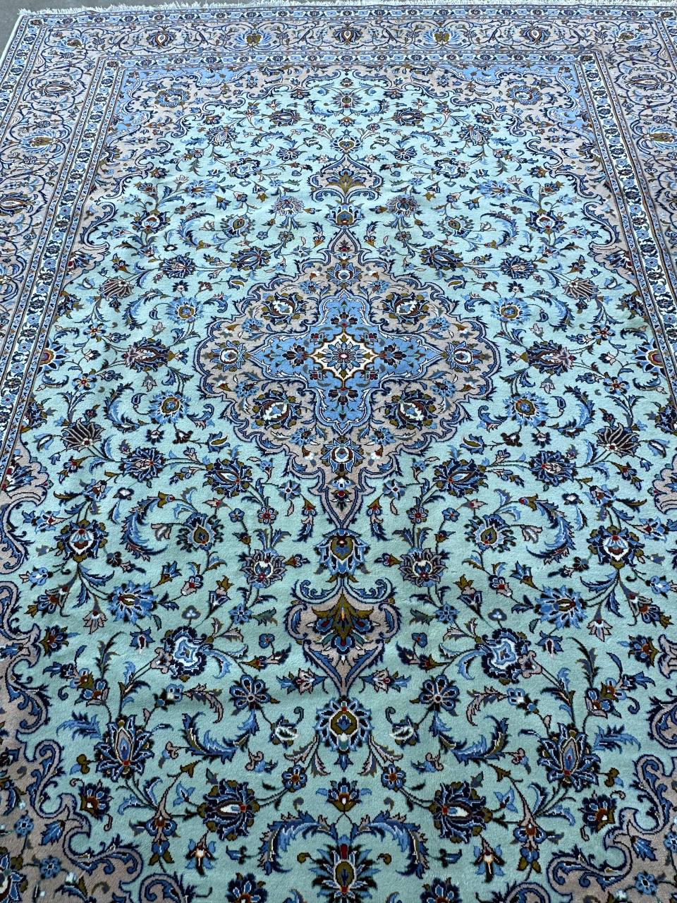 green kashan rug