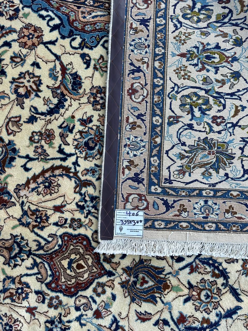 4x3M Silkinlaid Persian Rug Nain (9La) - Image 11