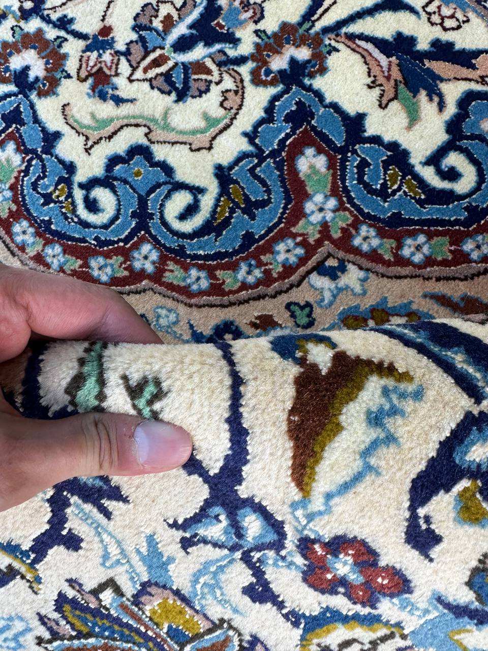 4x3M Silkinlaid Persian Rug Nain (9La) - Image 10