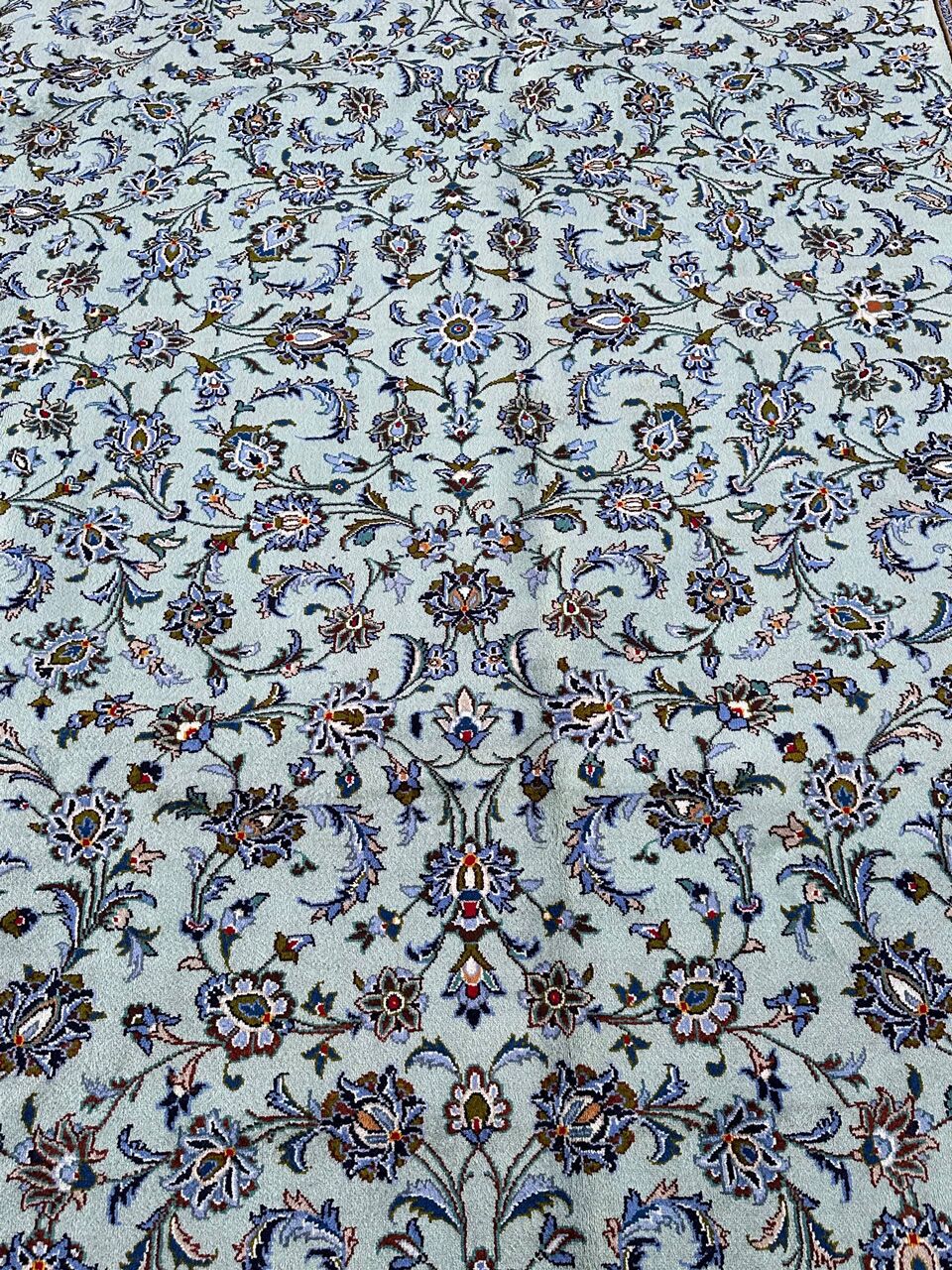 4.1x3M Pistachio Tone Persian Kashan Rug - Image 12