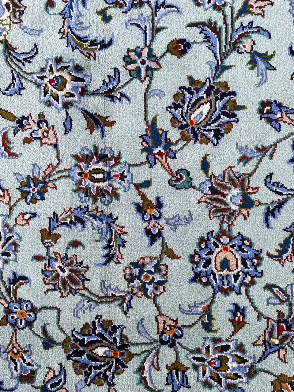 4.1x3M Pistachio Tone Persian Kashan Rug - Image 14