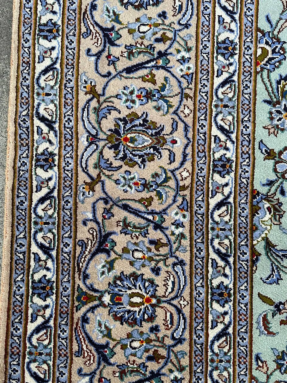 4.1x3M Pistachio Tone Persian Kashan Rug - Image 15