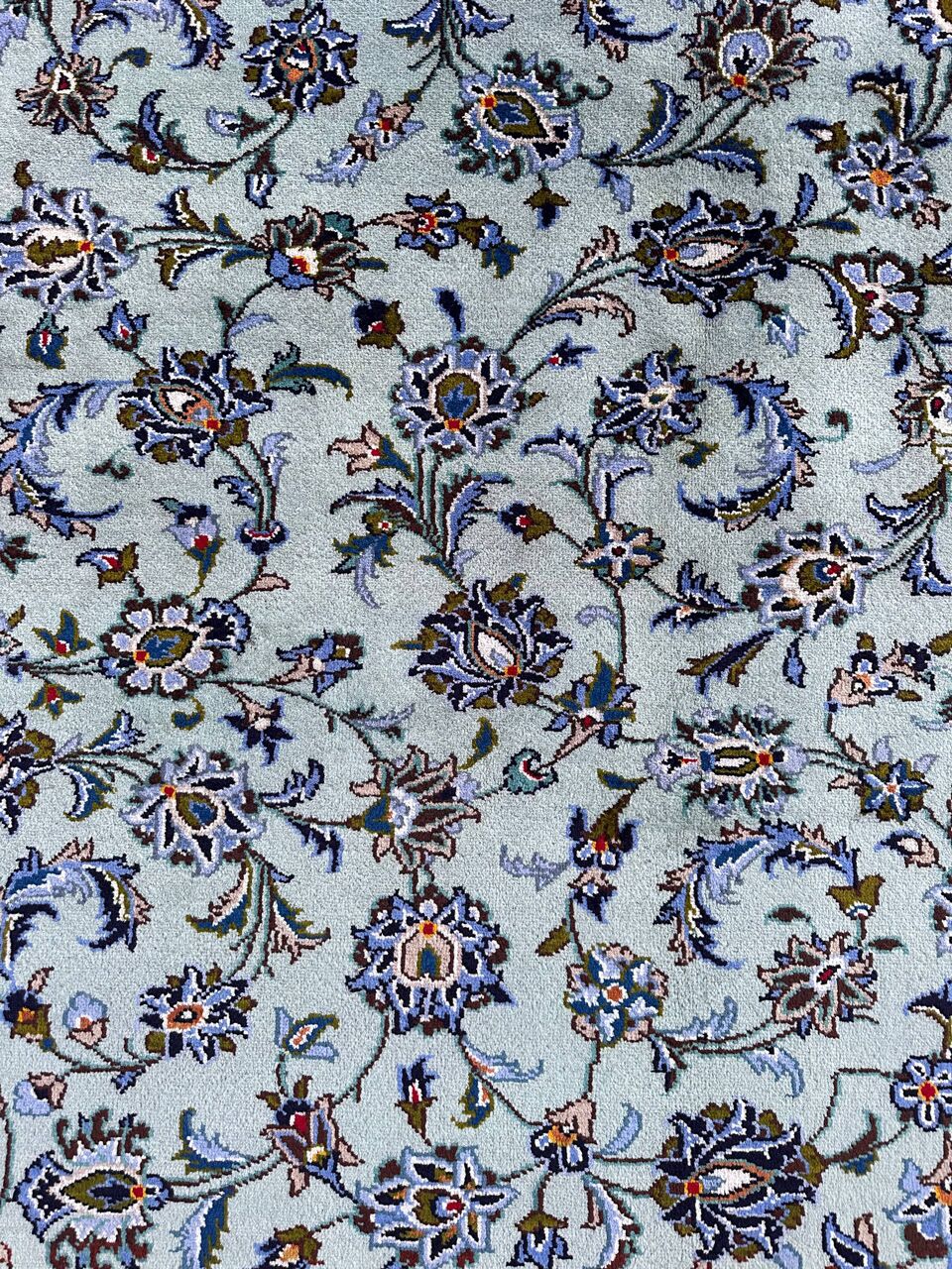 4.1x3M Pistachio Tone Persian Kashan Rug - Image 3