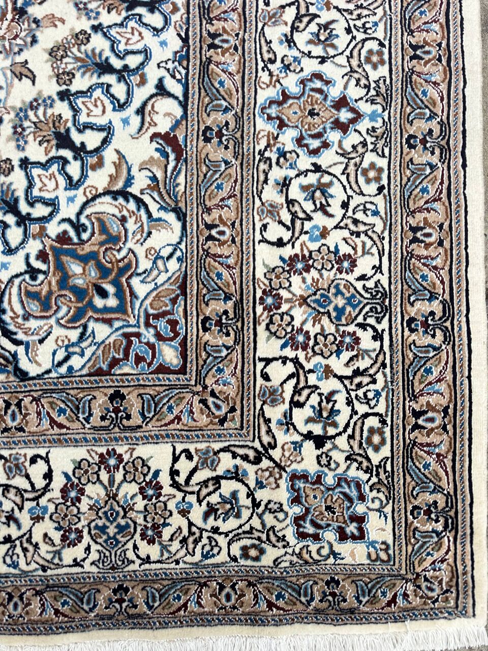 3.5x2.5M Fine Silkinlaid Rug Nain (9La) - Image 12