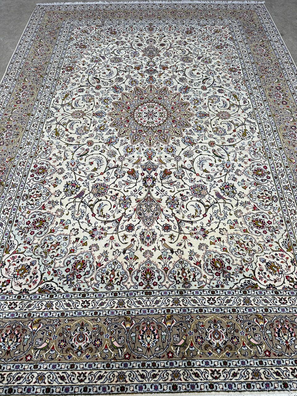 3.5x2.5M Beige Persian Kashan Rug - Image 2