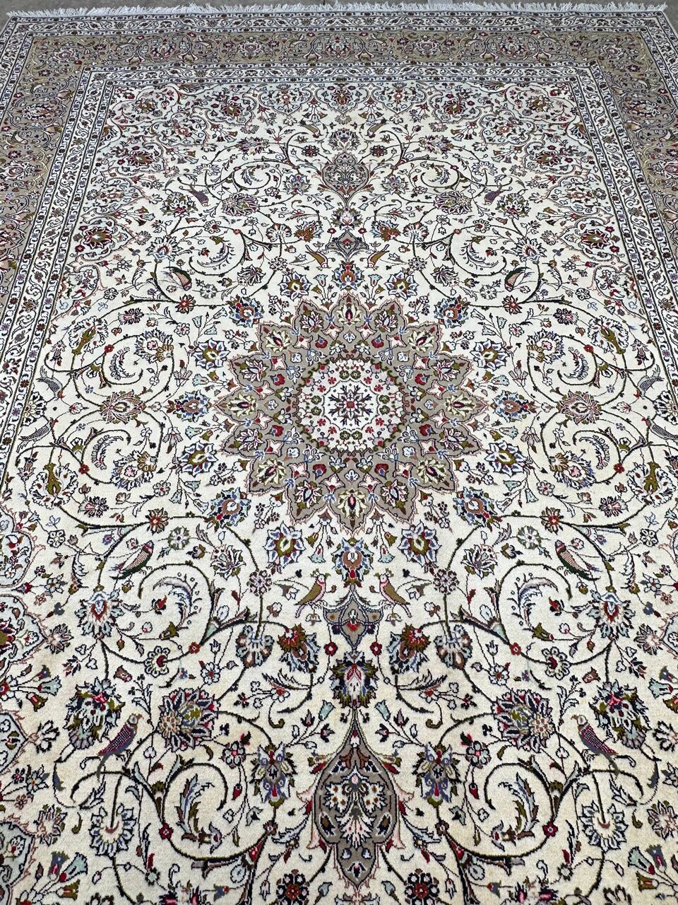 3.5x2.5M Beige Persian Kashan Rug - Image 6