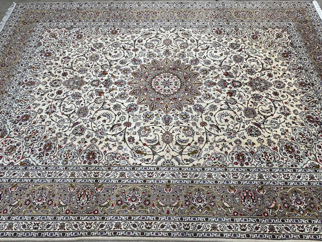 3.5x2.5M Beige Persian Kashan Rug - Image 9
