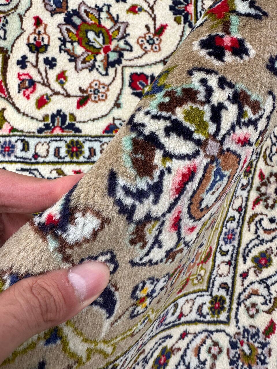 3.5x2.5M Beige Persian Kashan Rug - Image 11