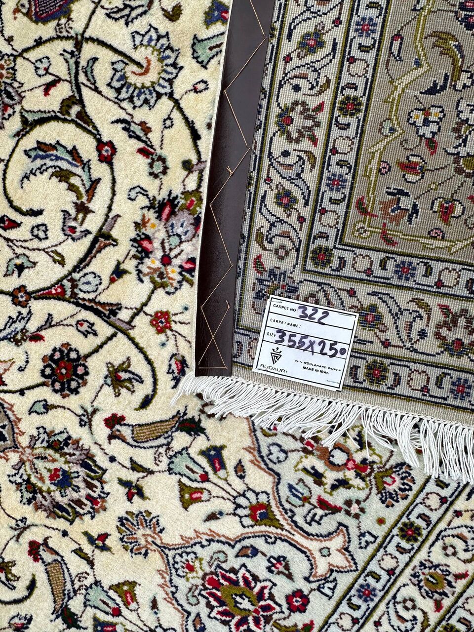 3.5x2.5M Beige Persian Kashan Rug - Image 15