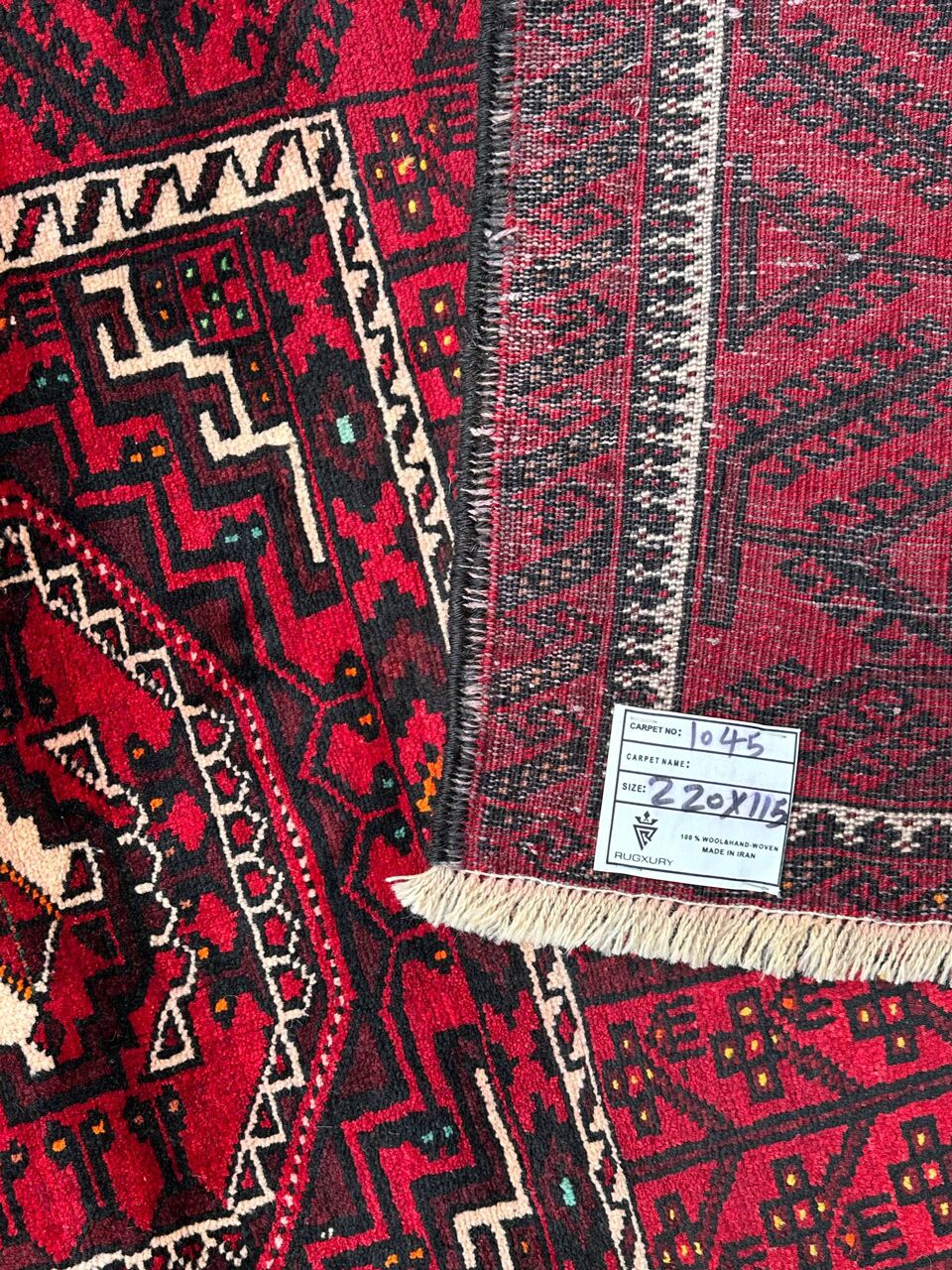 2.2x1.1M Persian Balouchi Nomadic Rug - Image 9