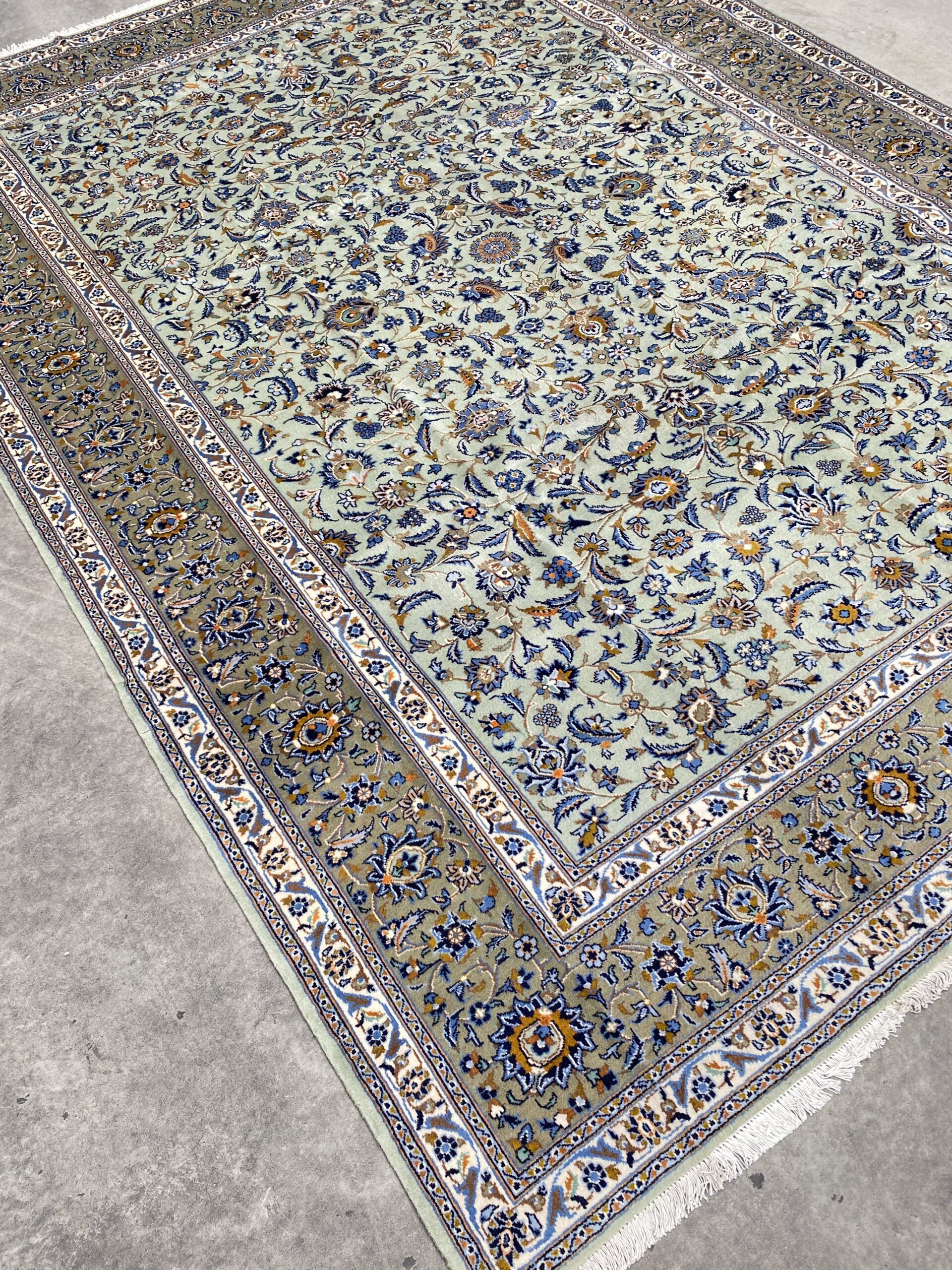 3.4x2.4M Signed Pistachio Tone Persian Kashan - Image 7