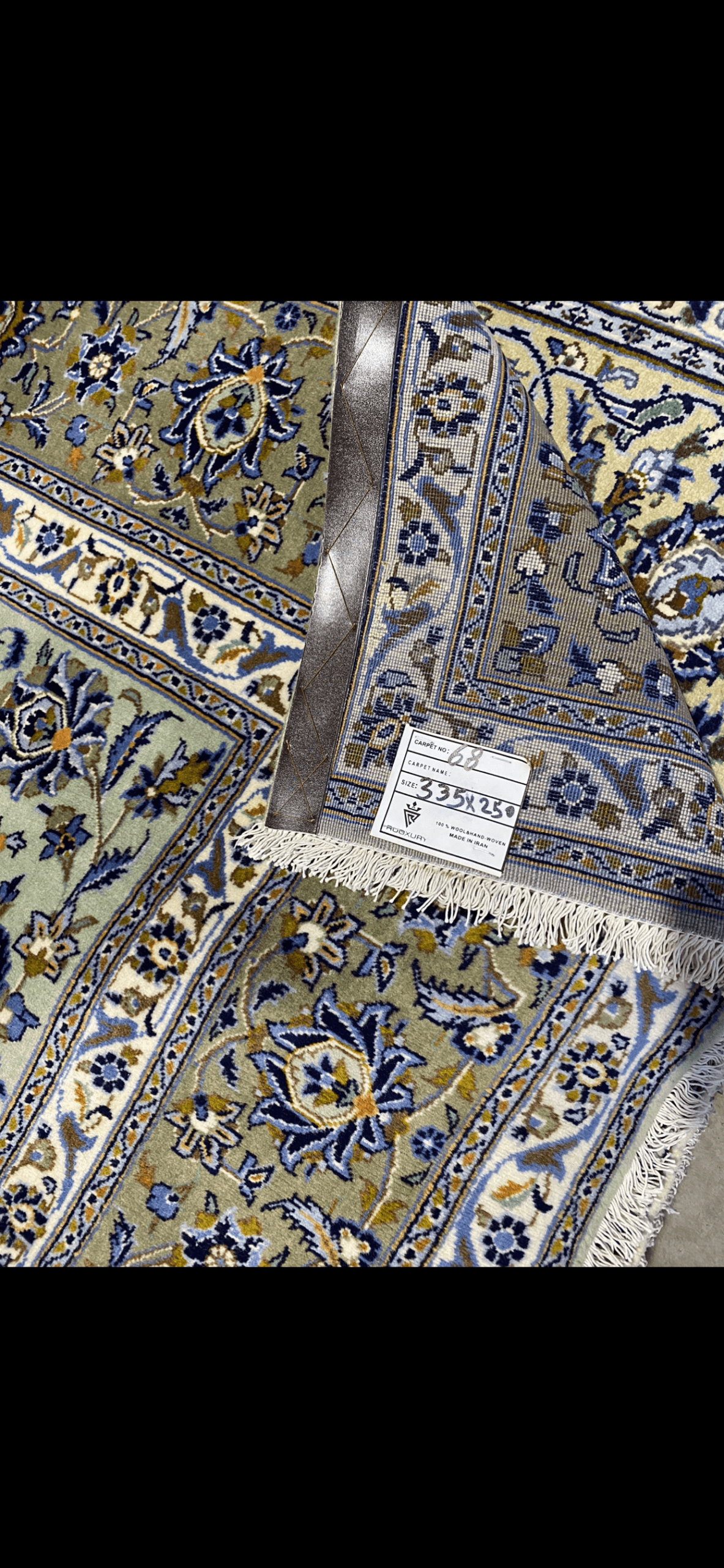 3.4x2.4M Signed Pistachio Tone Persian Kashan - Image 8