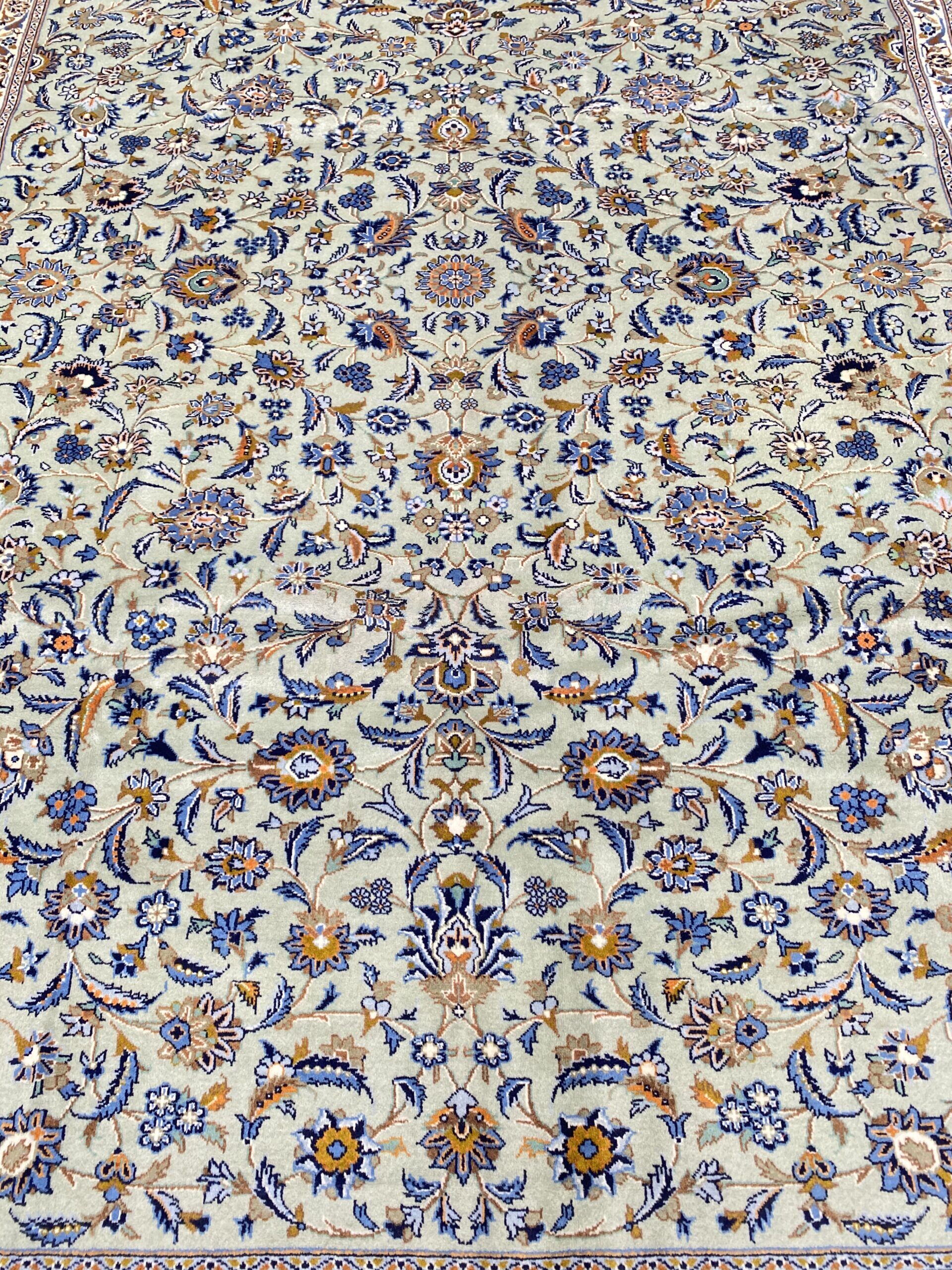 3.4x2.4M Signed Pistachio Tone Persian Kashan - Image 6