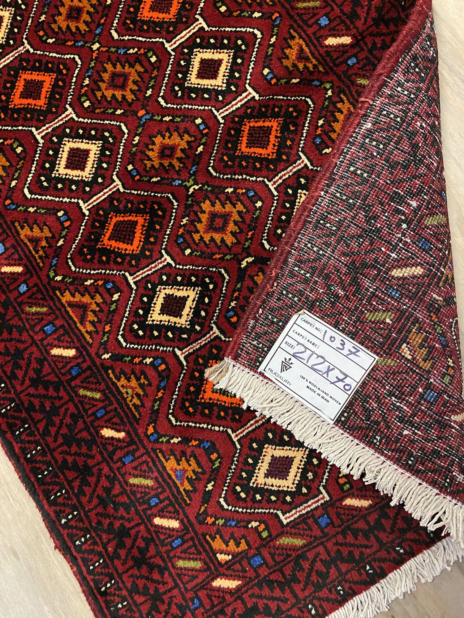 2m Persian Balouchi Nomadic Runner - Image 3