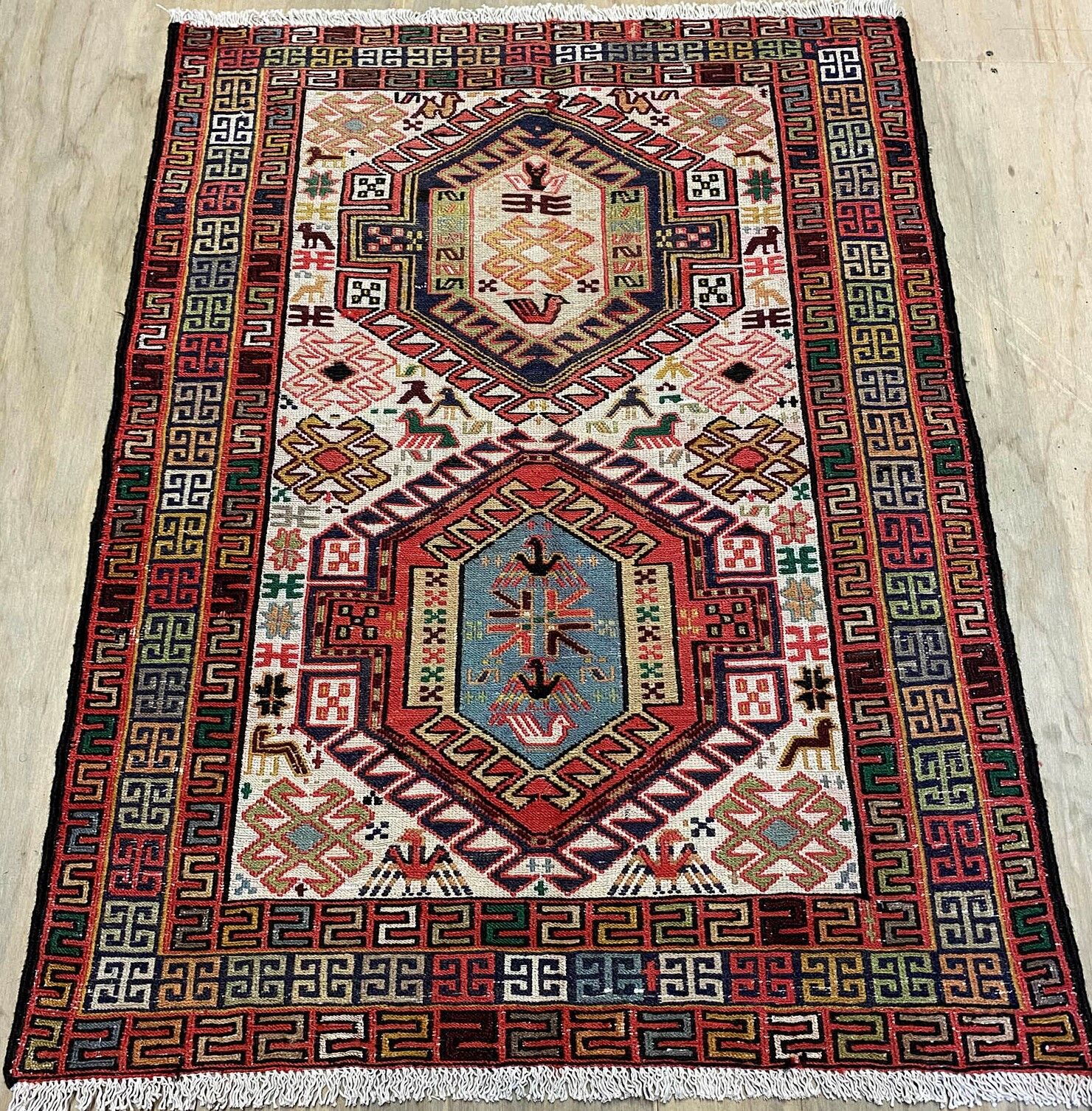 1x0.8M Persian Ardebil Sumak Kilim Rug - Image 2
