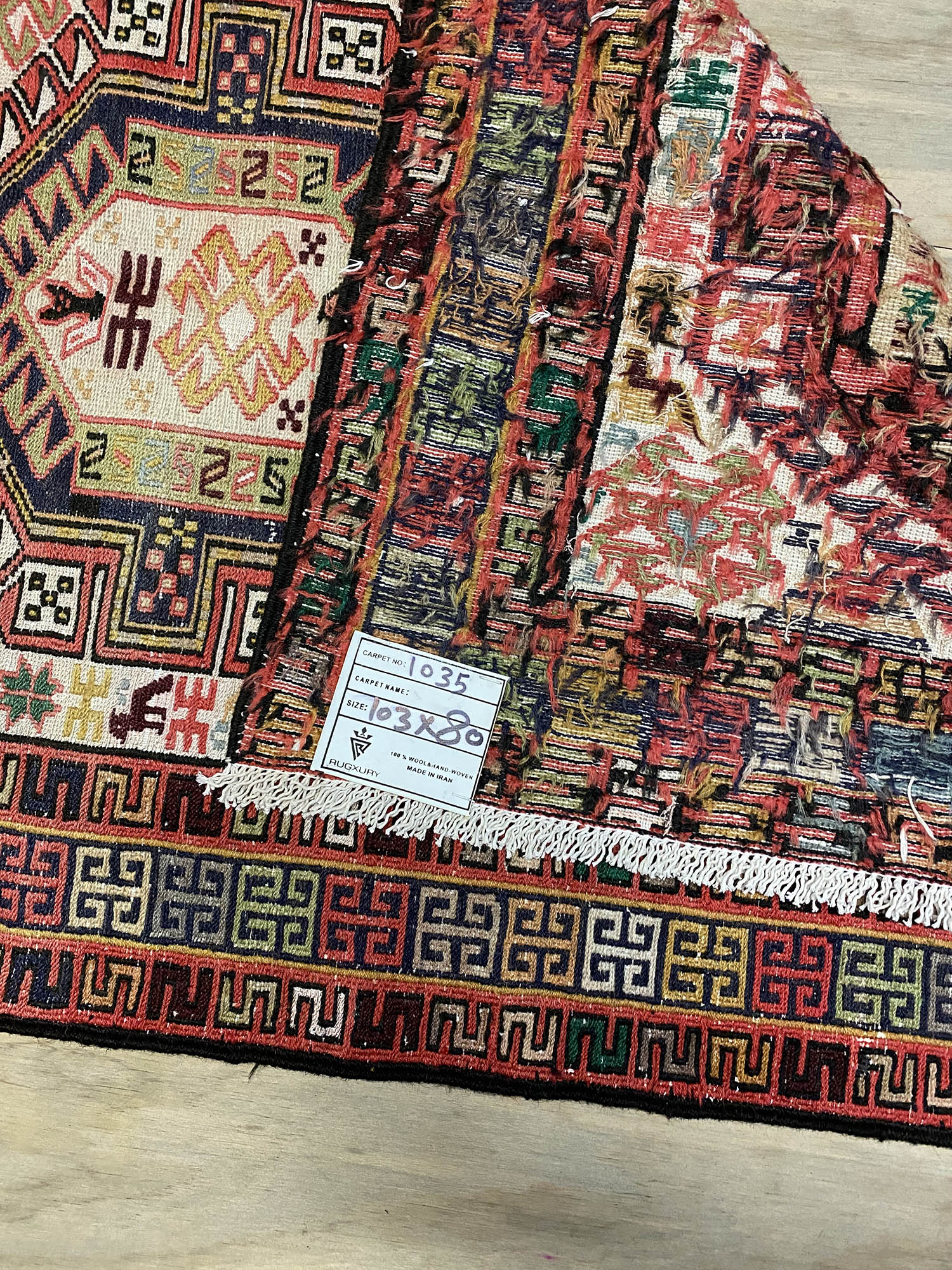 1x0.8M Persian Ardebil Sumak Kilim Rug - Image 7