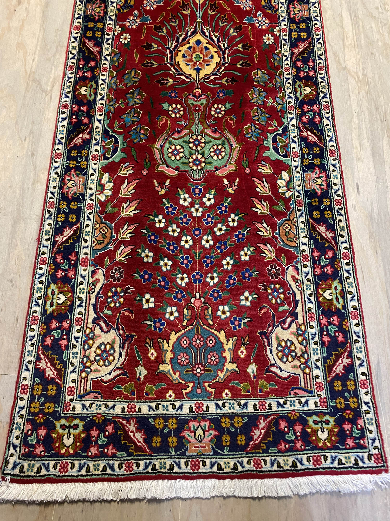 3.8M Vase Design Tabriz Persian Runner - Image 3