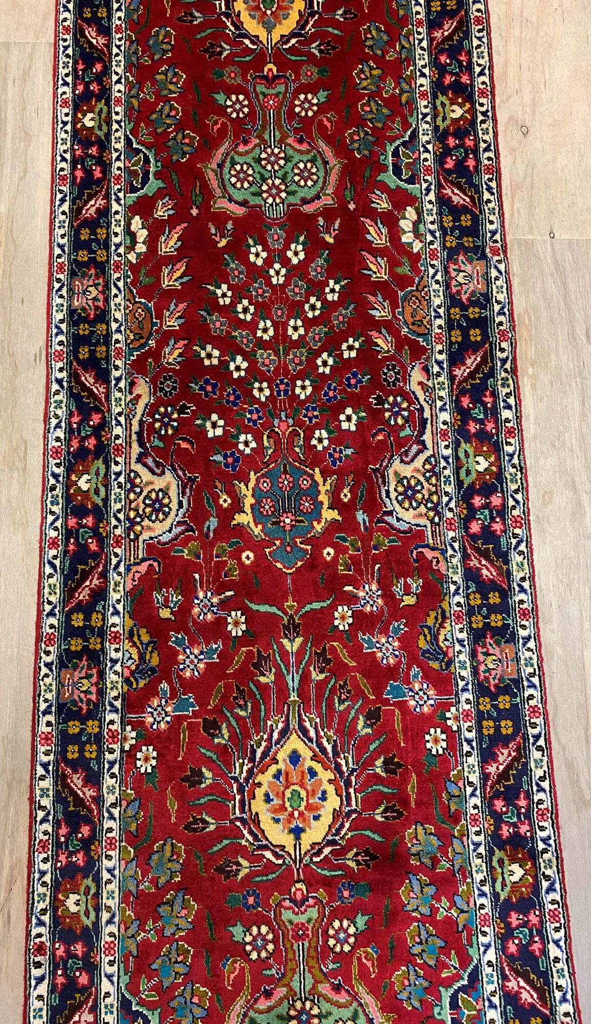 3.8M Vase Design Tabriz Persian Runner - Image 4