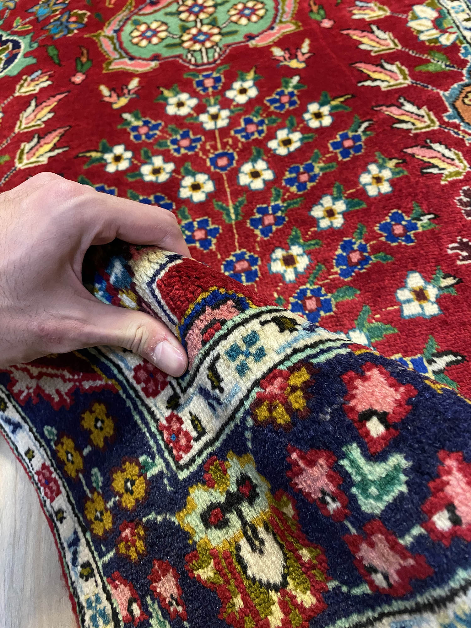 3.8M Vase Design Tabriz Persian Runner - Image 9