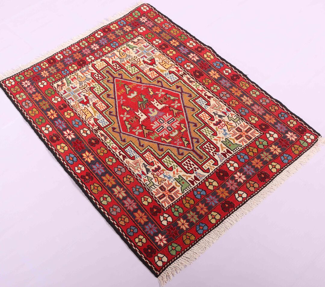 1.1x0.8M Persian Sumak Kilim Rug - Image 4