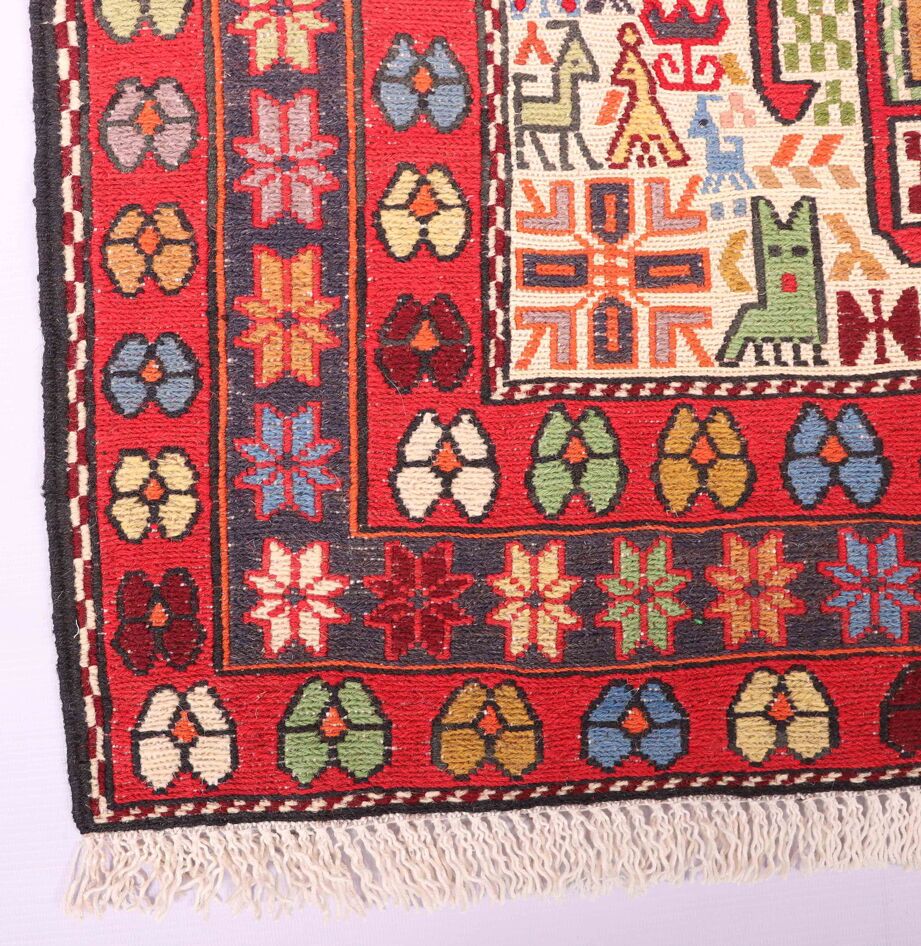 1.1x0.8M Persian Sumak Kilim Rug - Image 3