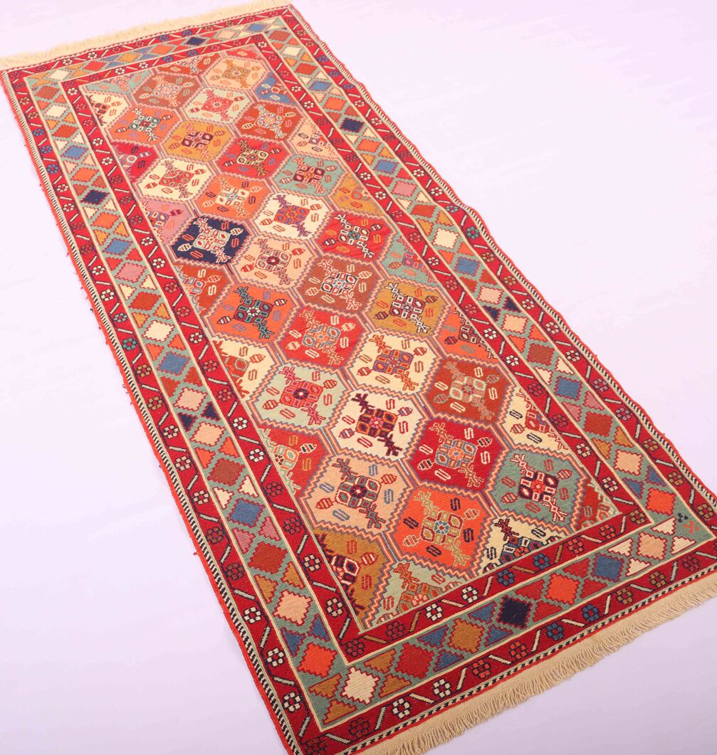 1.9x0.8M Persian Sumak Kilim Runner Rug - Image 4