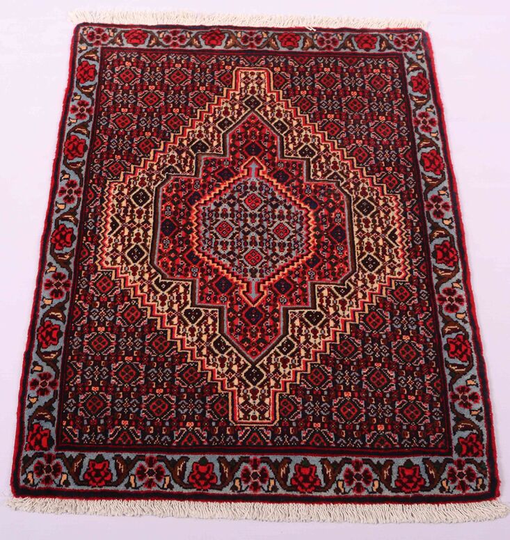 1x0.7M Kurdish Senneh Bijar Rug - Image 2