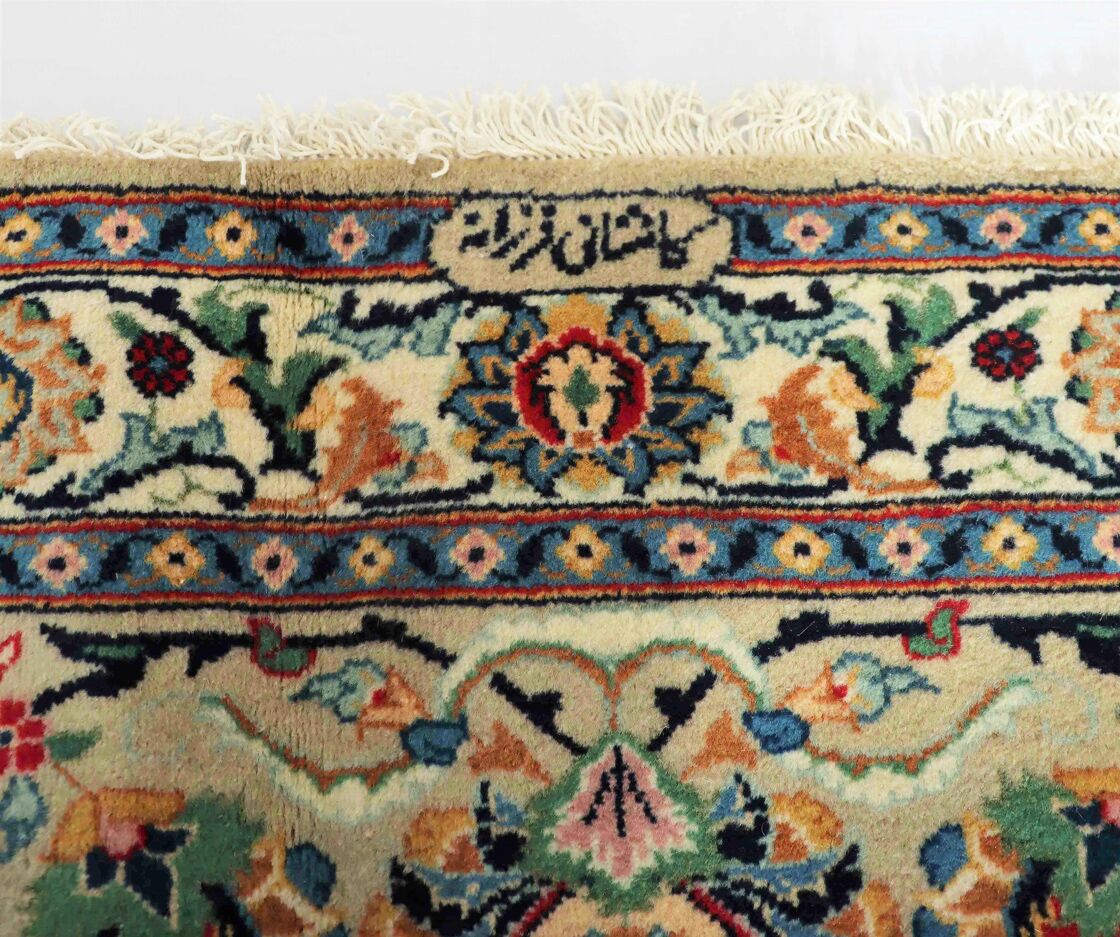 4.2x3.2M Antique Signed Kashan Rug - Image 3