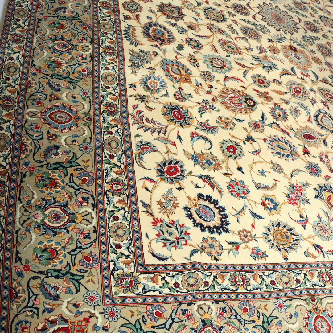 4.2x3.2M Antique Signed Kashan Rug - Image 4