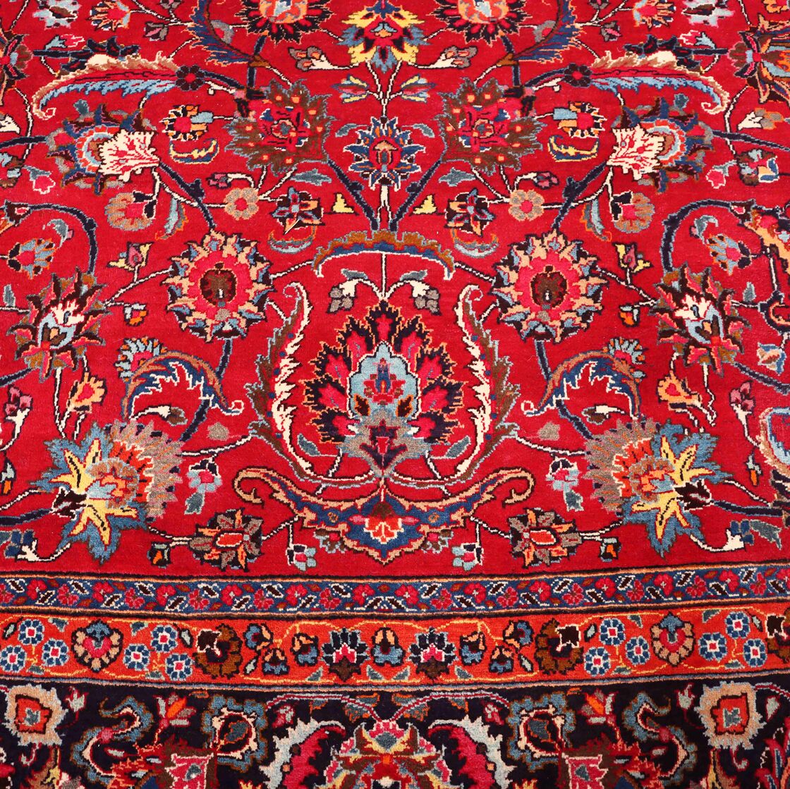 4x3 Antique & Signed Mashad Persian Rug - Image 6